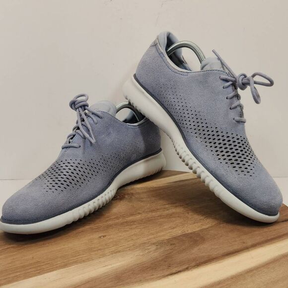 Cole Haan Men's Zerogrand 2 Laser Blue Suede Wingtip Oxford C29219 Size 9 M - Picture 7 of 14